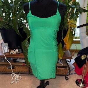 Green Bodycon Spaghetti Strap Mini Dress